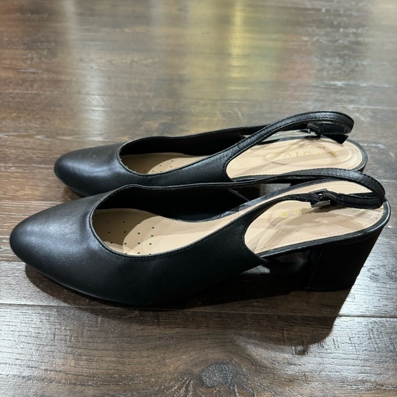 Easy Spirit Evolve Evrita Black Leather Heels Size 9 Women - Picture 5 of 12